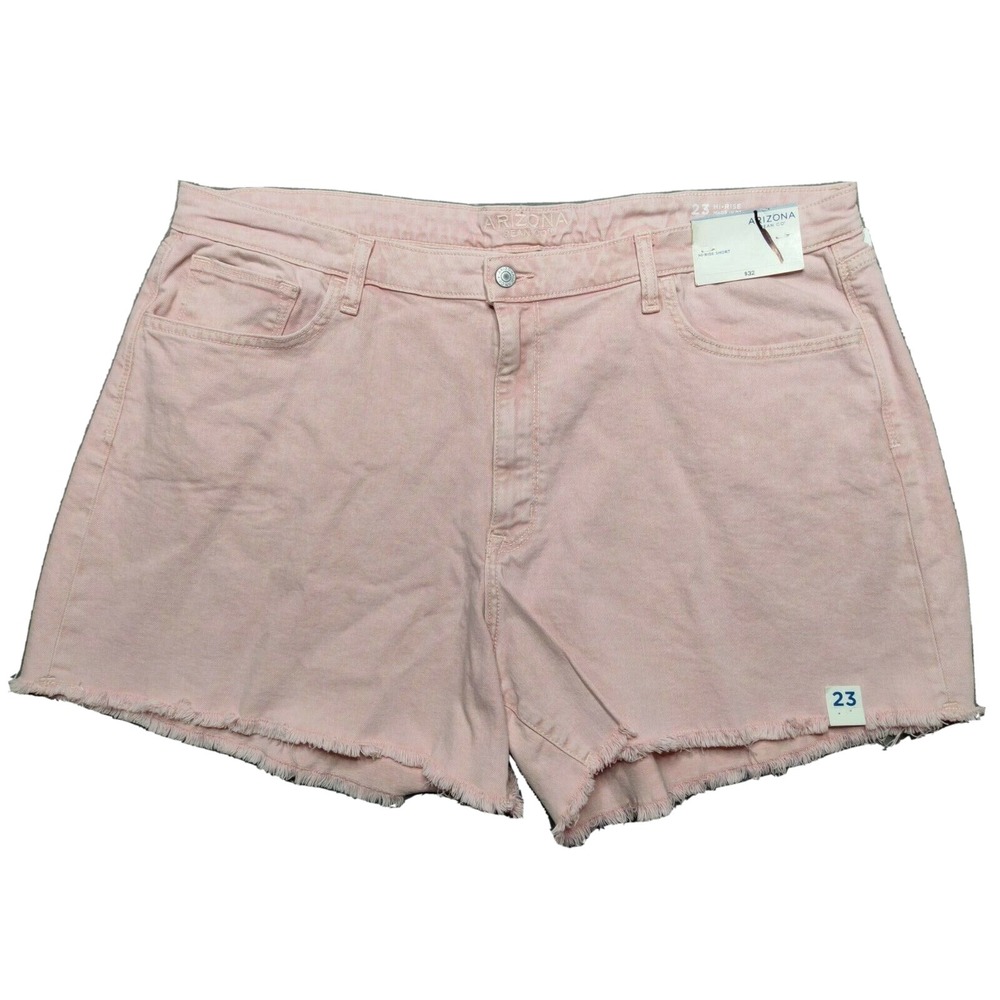 Arizona Juniors‎ Size 23 Hi-Rise Rosewater Pink 4" Cutoff Jean Shorts  NEW